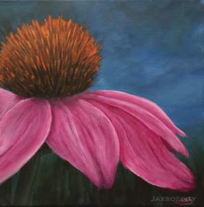 Echinacea Reprinted Photo Acrylic Painting 5x5 Standout Mount