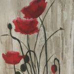 Poppy Flower Field Canvas Art for Sale