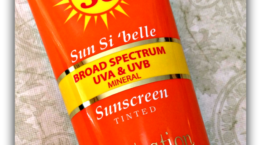 Sun Si'belle Broad Spectrum UVA & UVB Tinted Sunscreen Tilted Front Label