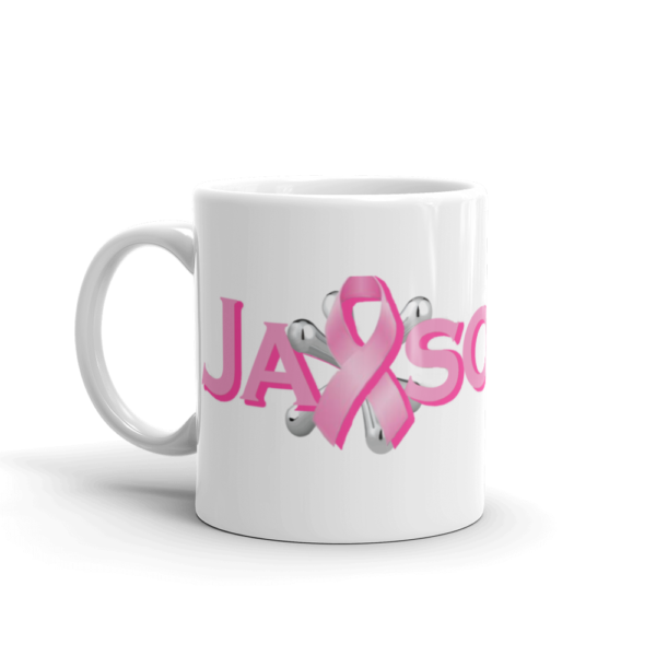 Jaxsology Breast Cancer Awareness Pink Logo Mug